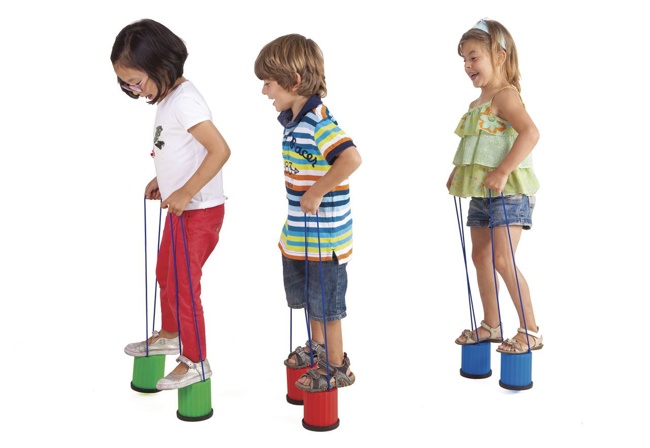 Lote de 12 pares de zancos bajos infantiles – Juego de equilibrio - Imagen 2